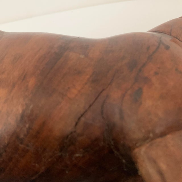 Vintage Hippo Sculpture in Wood For Sale - Image 10 of 10
