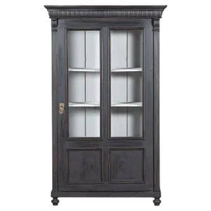Antique French Ebonised Glazed Display Cabinet, 1890
