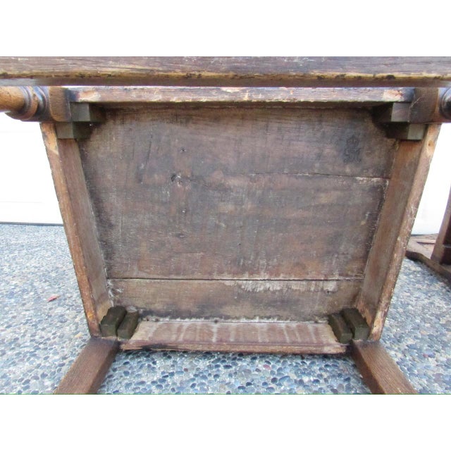 Antique Pair of English Jacobean Style Oak Armchairs For Sale - Image 16 of 18