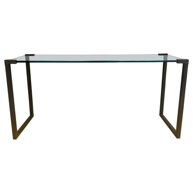 Vintage Patinated Bronze Console Table by Peter Ghyczy, 1980 For Sale - Image 14 of 14