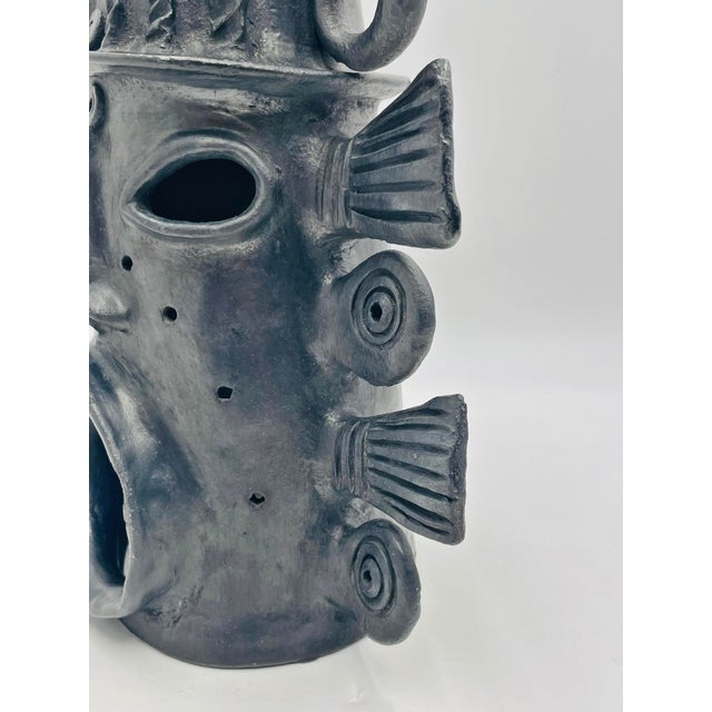 1960s Barro Negro Sculpture by Doña Rosa of Coyotepec Oaxaca, Hand-Signed, Mexican Art For Sale - Image 12 of 18