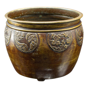 Small Antique Bronze Planter Bowl, Chinese, Decorative, Desk Pot, Georgian, 1800
