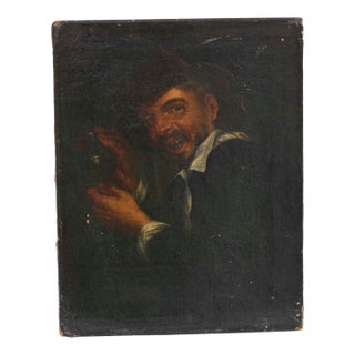 18th - 19th C. Portrait Painting After Petrus Staverenus Depicting Man Holding Bottle For Sale