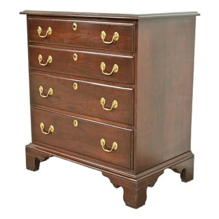 Harden Georgian Solid Cherry Wood Four-Drawer Nightstand or Bachelor Chest For Sale