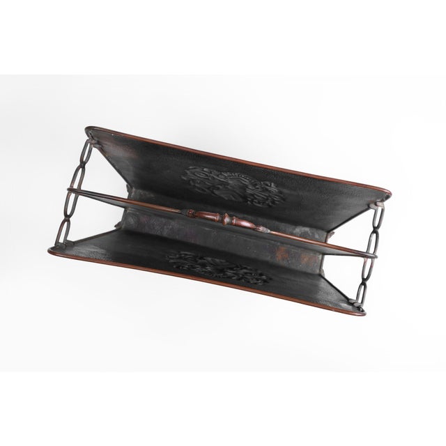 Mid-Century Magazine Rack in Hammered Copper, France, 1890s For Sale - Image 10 of 11
