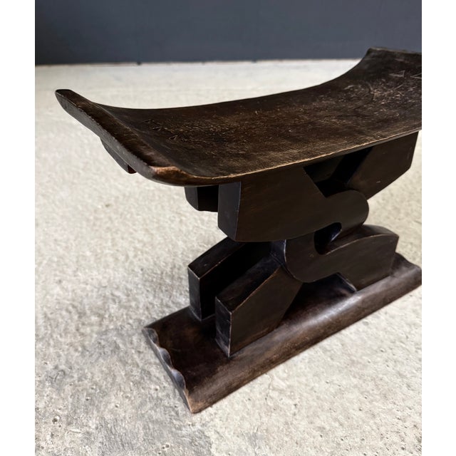 Handcarved Ashanti Tribal Stool, Africa, 1950s For Sale - Image 12 of 17