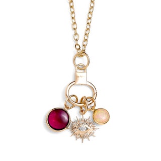 Necklace Set of Evil Eye Chakra Charms For Sale