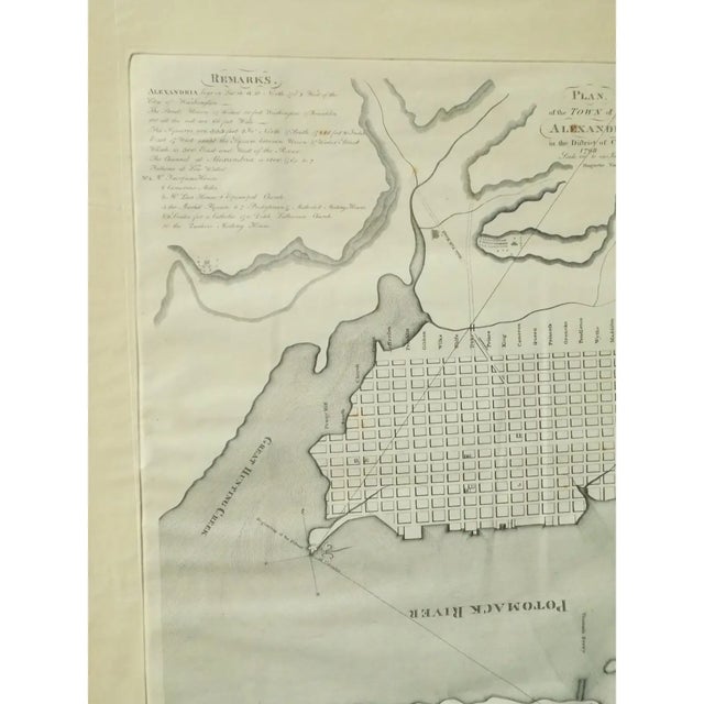 Antique White 1940s Alexandria, Virginia Town Plan, Framed For Sale - Image 8 of 10