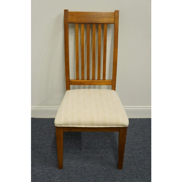 American Universal Furniture Solid Oak Mission Shaker Style Dining Side Chair For Sale - Image 3 of 11