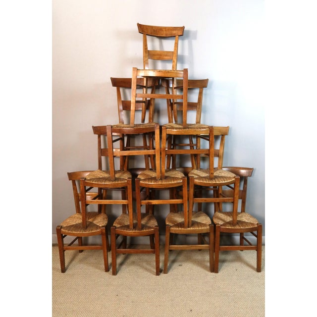 Brown 19th-Century Straw-Seated Chairs, Set of 10 For Sale - Image 8 of 8