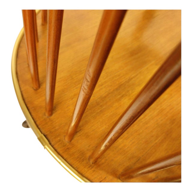 Mid-Century Modern Scandinavian Kidney-Shaped Wooden Bar Cart Serving Trolley, 1960s For Sale - Image 6 of 17