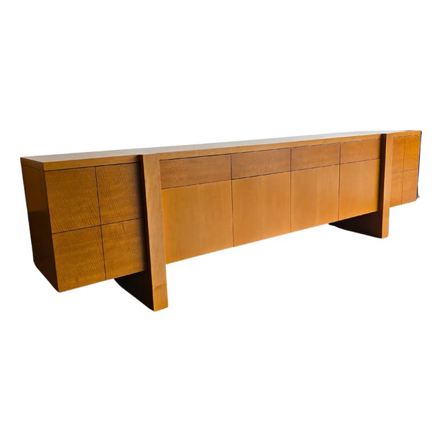 Frank Lloyd Wright Inspired Sideboard Maple Modern Credenza Cabinet For Sale