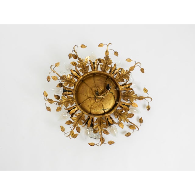 Large Italian Gilt Ceiling Lamp in Glass by Banci Firenze, 1960s For Sale - Image 16 of 18