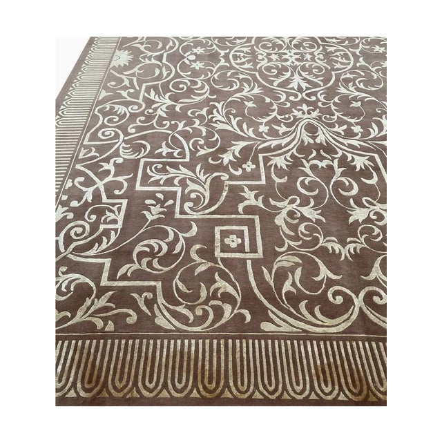 1990s Handwoven Tibetan Transitional Style Area Rug 10x14 For Sale - Image 9 of 9