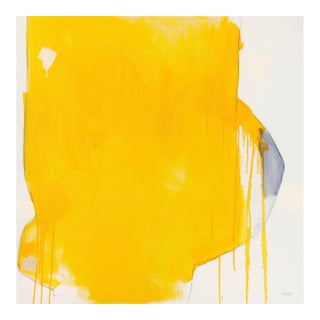 Contemporary Abstract Oil on Canvas "Yellow Note" by Xanda McCagg For Sale