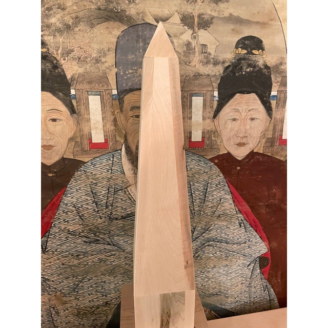 Traditional Contemporary Irwin and Lane Large Handmade Wood Obelisk For Sale - Image 3 of 10