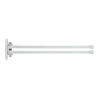 European Mid Century Enamel Double Arm Towel Rack For Sale