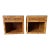 Vintage Coastal Palm Beach Rattan & Woven Cane Nightstands With Glass Tops — A Pair For Sale