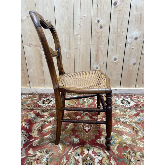 Antique Louis Philippe Caned Walnut Chairs, 1800s, Set of 6 For Sale - Image 4 of 10