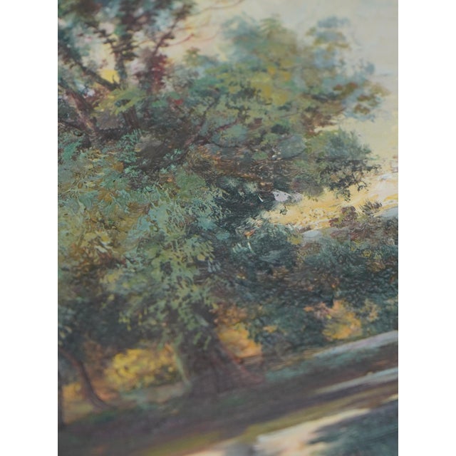 1980s Oil on Board Landscape Riverside Painting - Signed For Sale - Image 4 of 10