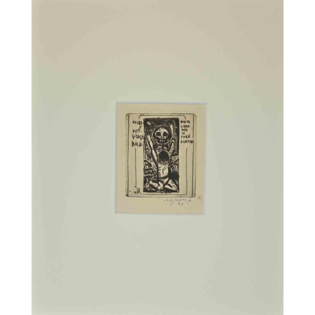 Ex Libris Giorgio Balbi, Etching, Mid-20th Century For Sale
