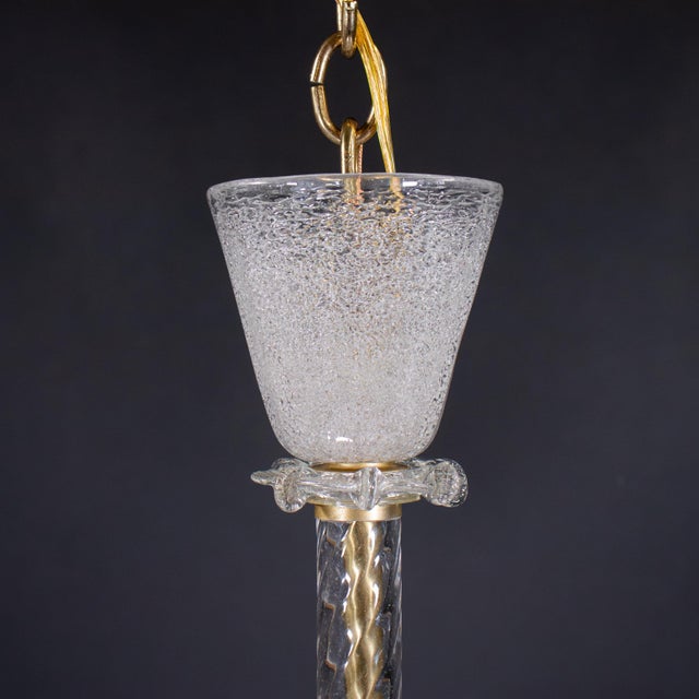 1940s Midcentury Rugiada Murano Chandelier Attributed to Barovier & Toso For Sale - Image 5 of 18