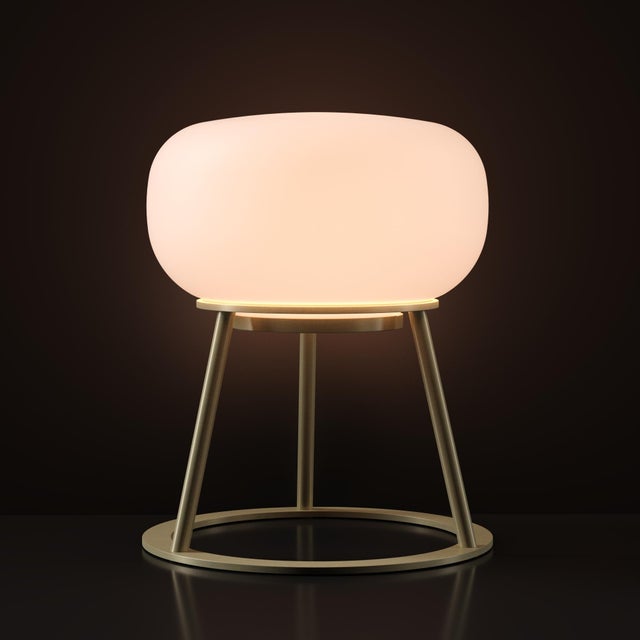 Brown TRIPOD Rechargeable Cordless LED Table Lamp, 3-Levels Brightness Touch Sensor Control, Brushed Brass For Sale - Image 8 of 14