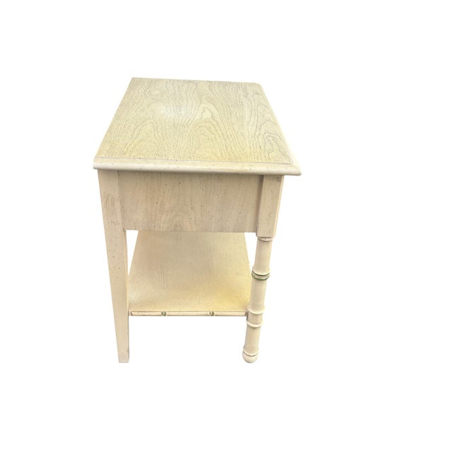 Late 20th Century Faux Bamboo Chinoiserie End Table / Night Stand For Sale - Image 13 of 17