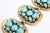 Vintage Elsa Schiaparelli Faux Turquoise, Gold Metal and Rhinestone Cluster Bracelet, 1950's For Sale - Image 10 of 10