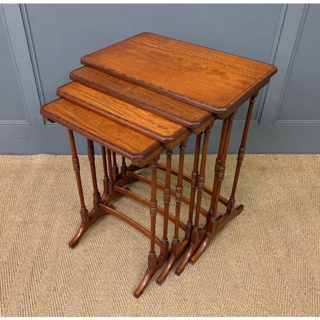 Inlaid Satinwood Nesting Tables, 1900, Set of 4 For Sale - Image 9 of 9