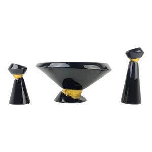80s Jaru Asymmetrical Decorative Bowl and Candle Holder Set