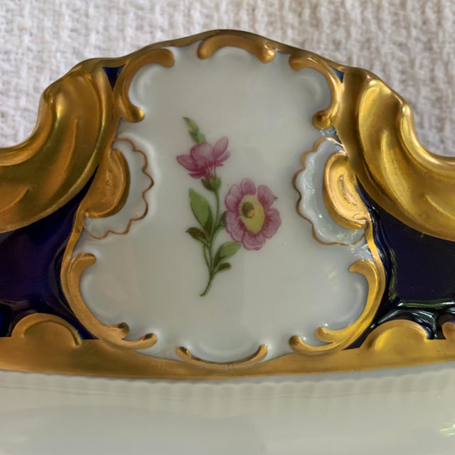 Lindner Kueps Bavaria "Echt Cobalt" Square Porcelain Serving Plate For Sale - Image 9 of 12