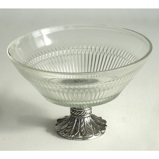 Footed Glass & Metal Serving Bowl Chairish