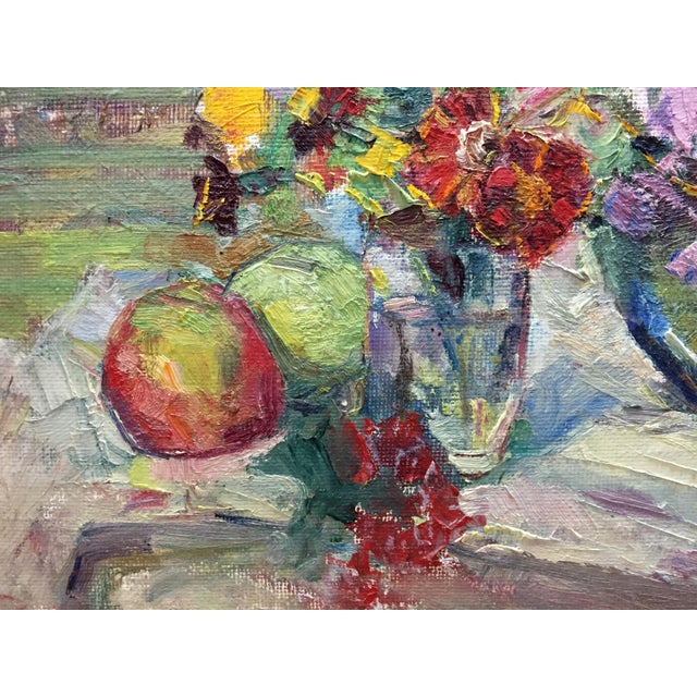 1960s Oil Painting Lilac Dovgalevskaya Vera Veniaminovna For Sale - Image 4 of 9