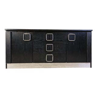 Vintage Black Wooden Cabinet, 1970s For Sale