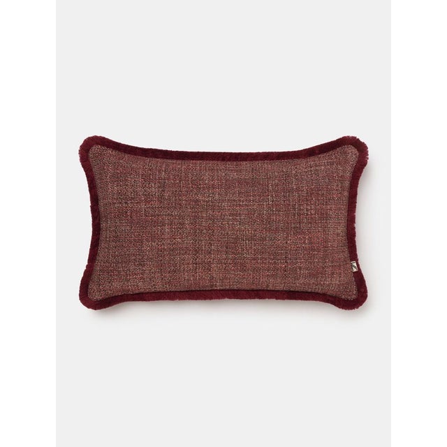 Textured Woven Cushion with Fringed Border by Villa Como For Sale - Image 6 of 6