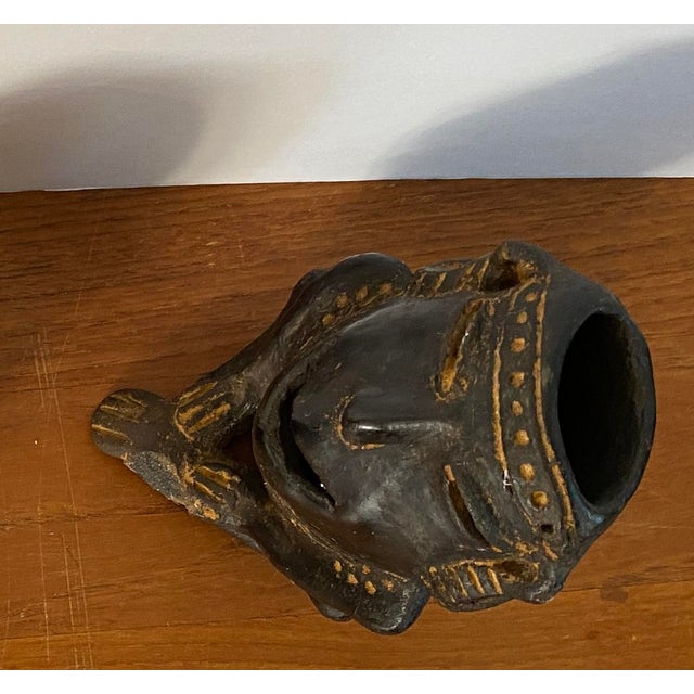 3 Brutalist Clay Figures South American Mexican Pre Columbian Style Black Ware Musical Vintage / Antique For Sale - Image 15 of 17