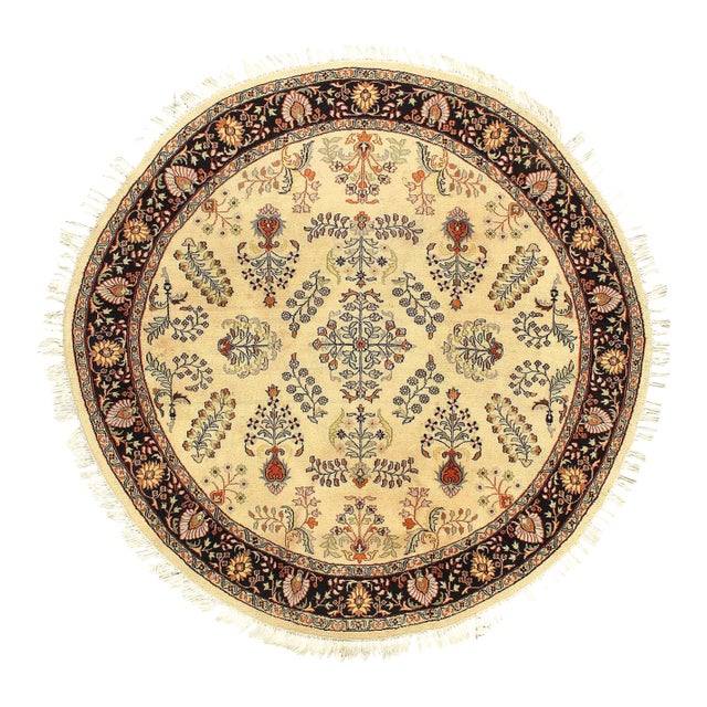 Pasargad DC Fine Hand Knotted Kashan Design Round Rug For Sale