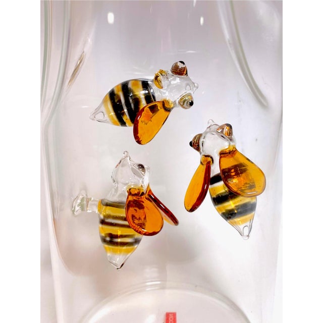 Massimo Lunardon Art Glass Pitcher With Applied Handblown Bees, Made in Italy for Neiman Marcus For Sale In San Francisco - Image 6 of 14