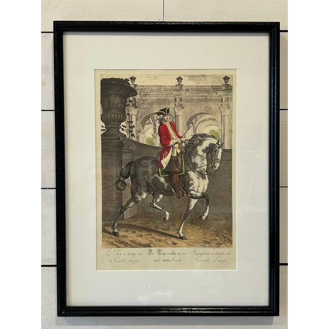 Black Antique Equestrian/Dressage Prints, Set of Seven, Framed For Sale - Image 8 of 13