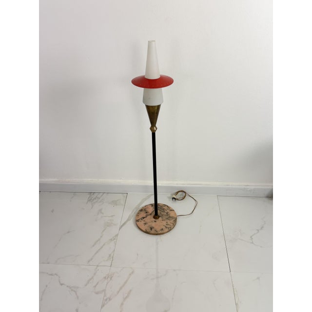 Small Italian Floor Lamp in the style of Stilnovo, 1950 For Sale - Image 6 of 13