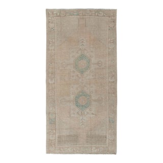 Vintage Turkish Oushak Area Rug 3'8 X 7'8 For Sale