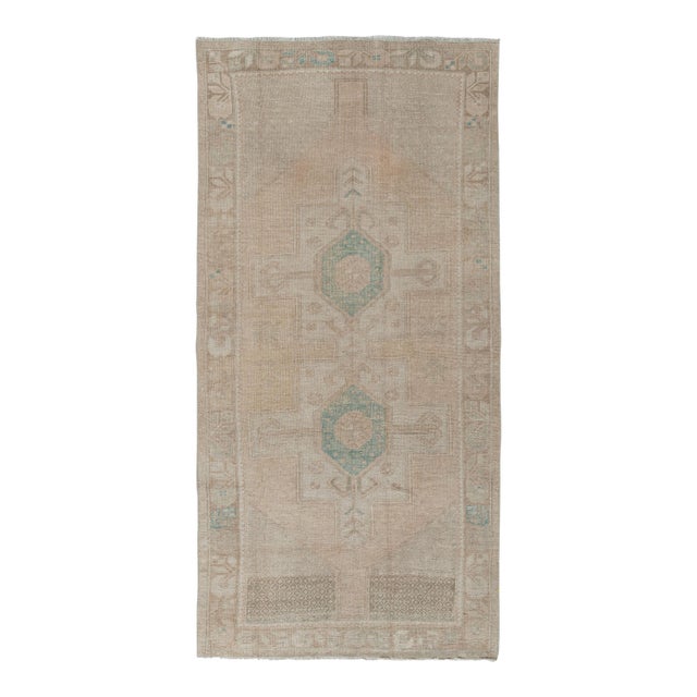 Vintage Turkish Oushak Area Rug 3'8 X 7'8 For Sale