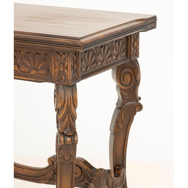 Late 20th Century Rococo Style Walnut Extending Trestle Table For Sale - Image 5 of 11