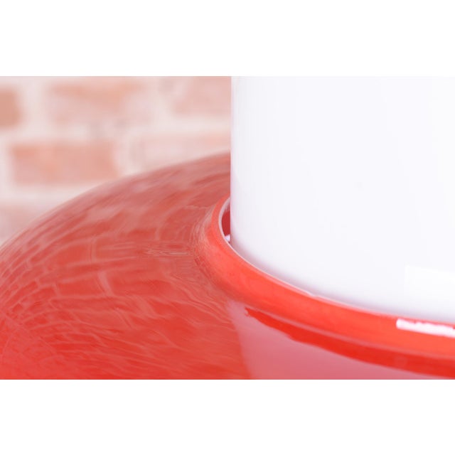 Mid-Century Czech Red Glass Pendant Light attributed to Napako, 1960s For Sale - Image 4 of 11
