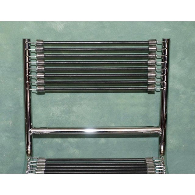 Chrome and Elastic Cord Dining Chairs by René Herbst for Sandows, Set of 6 For Sale - Image 4 of 12