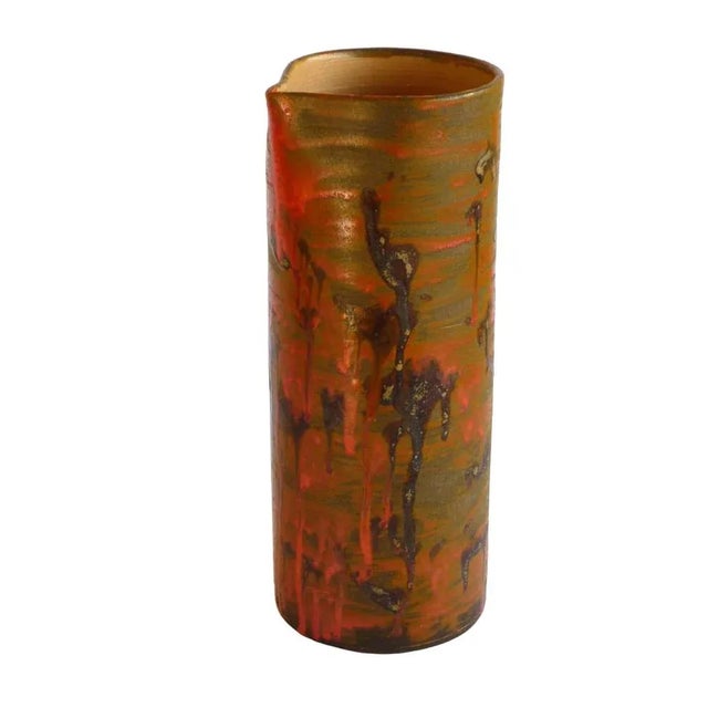 Set of 2 ceramic pieces Alf Gaudenzi Italy, 1960 Abstract decoration Unique pieces Signature of the artist imprinted under...