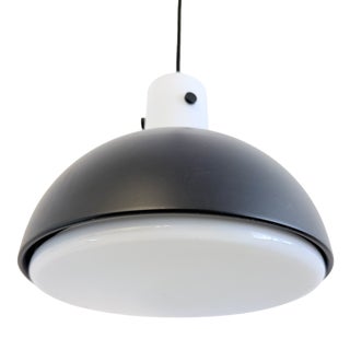 Space Age Glass and Metal Pendant Lamp from Glashütte Limburg, 1970s For Sale