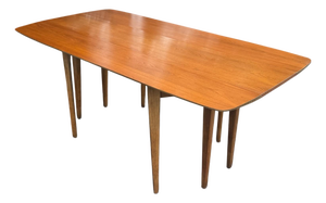 1957 John Van Koert for Drexel Profile K43 Walnut Drop-Leaf Dining Table