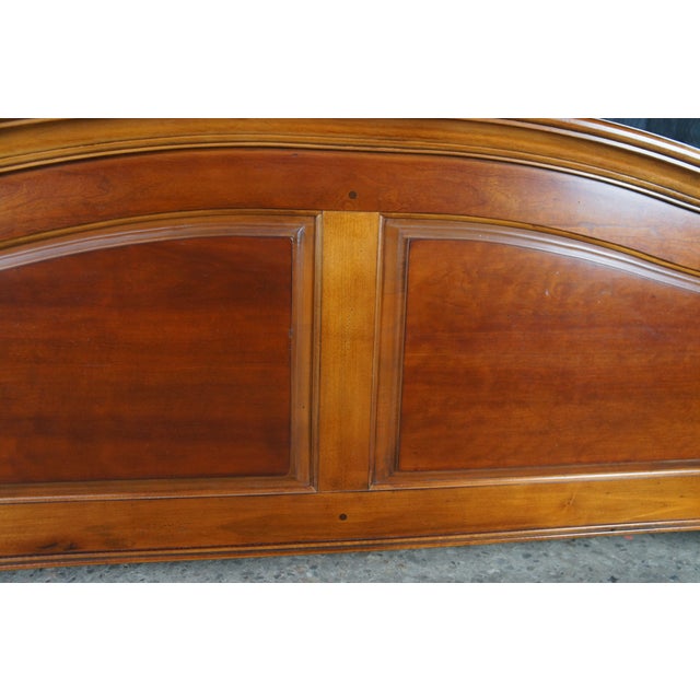 Late 20th Century Lexington French Louis Philippe Style Paneled Cherry Arched King Size Bed For Sale - Image 12 of 15
